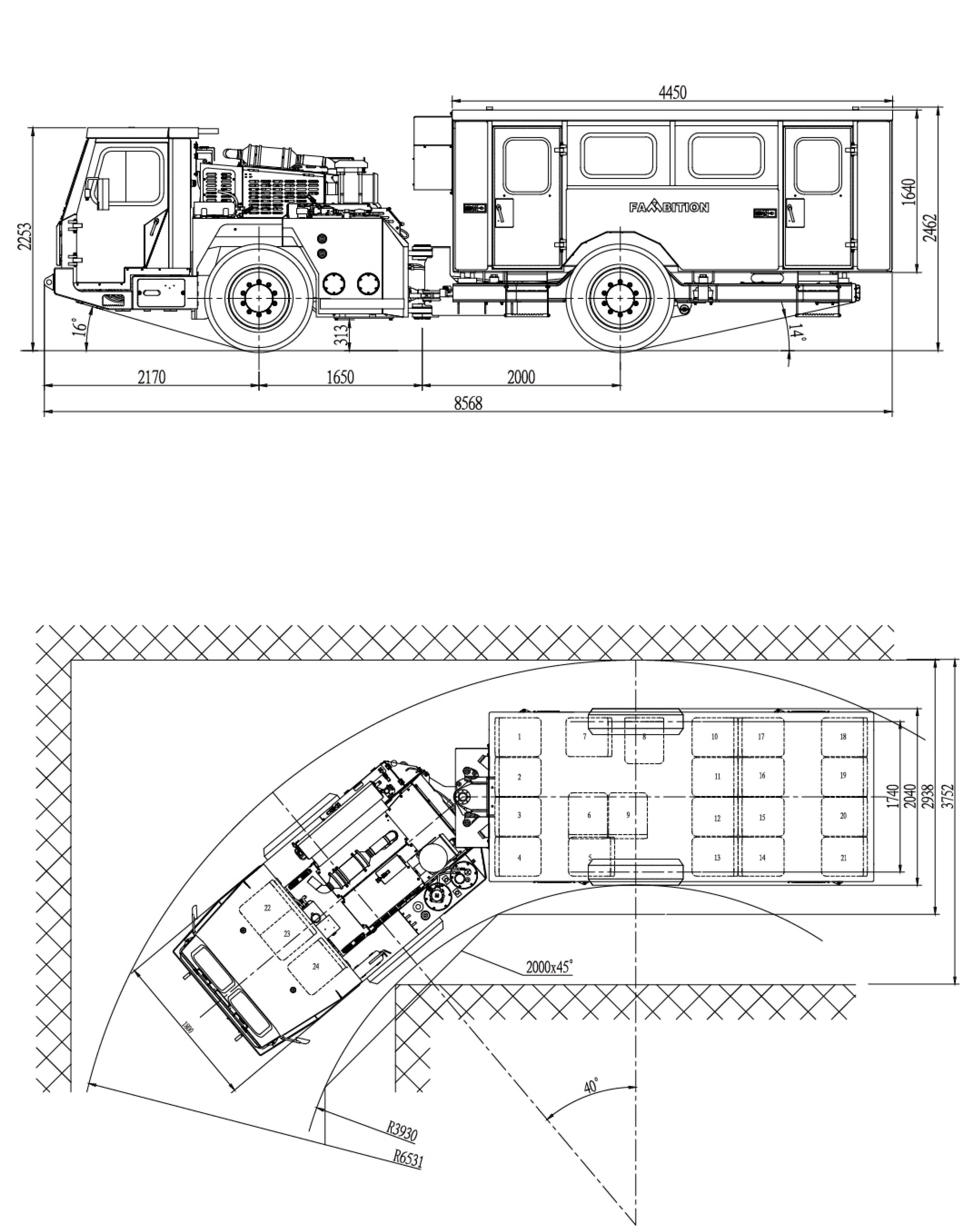 Overall Dimensions of FPT24 Dimensiunile totale ale FPT24